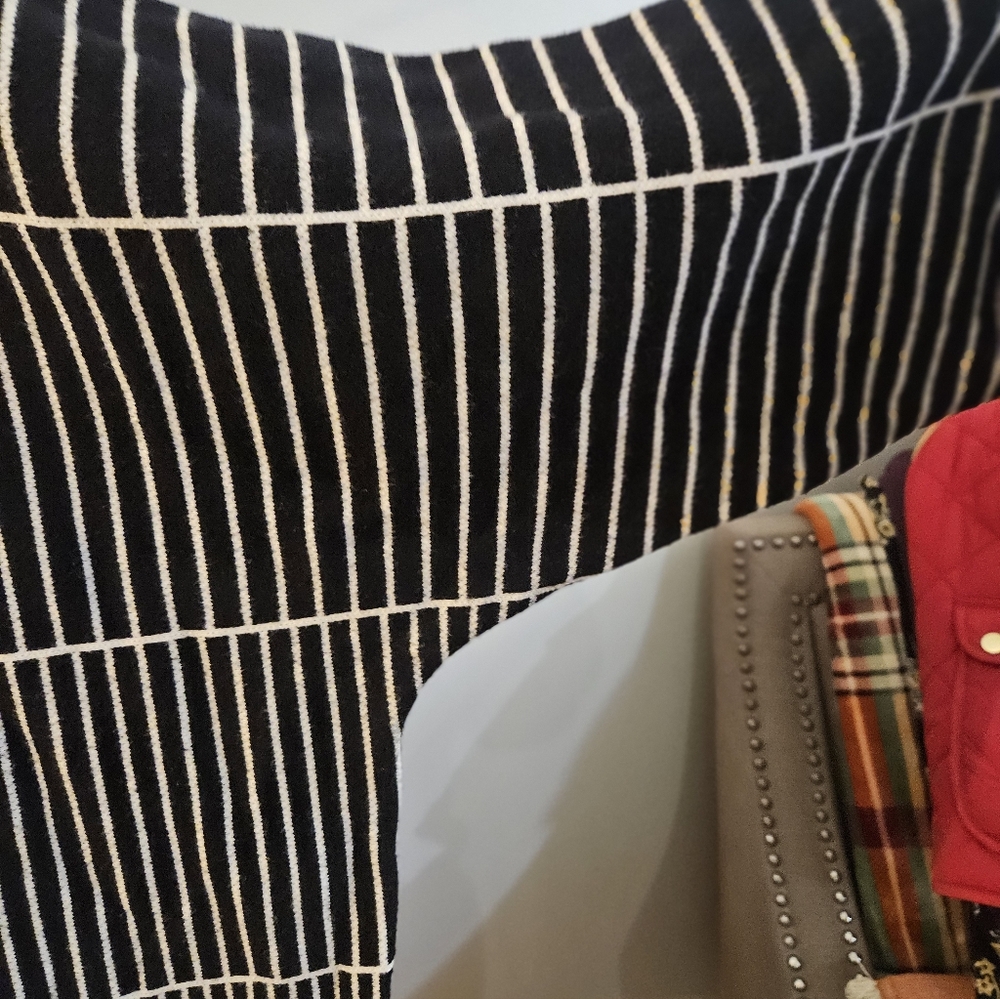Sioni Brand Women's Plus Size Black and White Striped Sweater